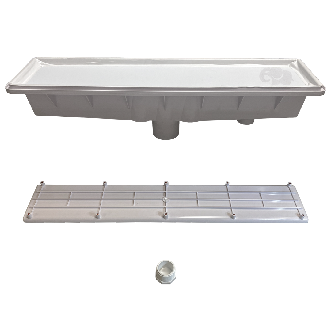 AVSC Single Pebble Top Channel Drain White - Pentair In-Floor(A&A) | 288101