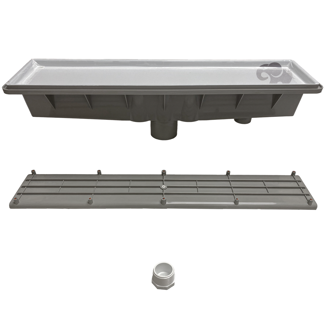 AVSC Single Pebble Top Channel Drain Light Gray - Pentair In-Floor(A&A) | 288102