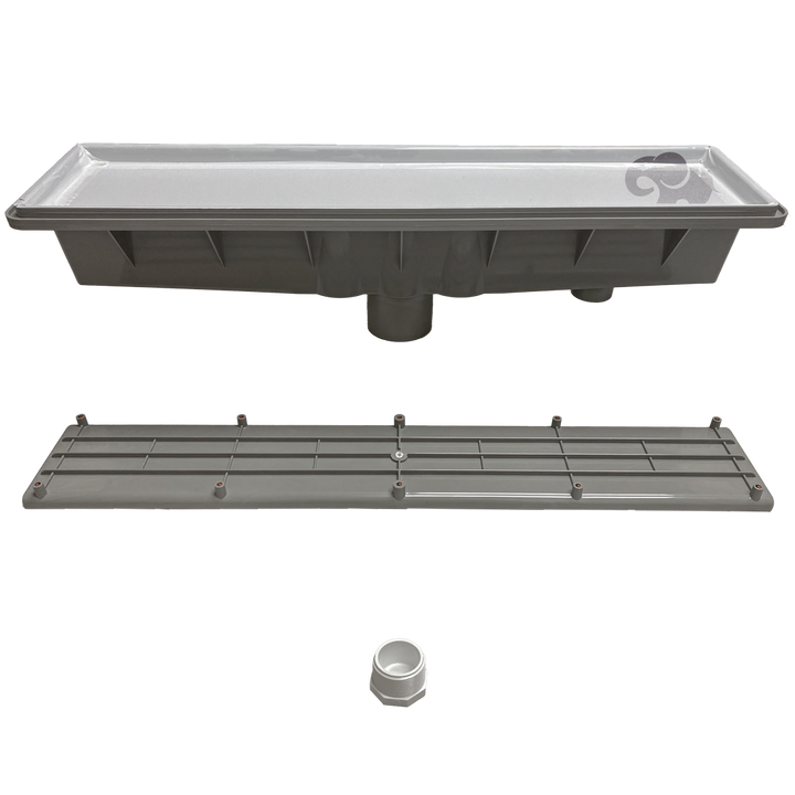 AVSC Single Pebble Top Channel Drain Light Gray - Pentair In-Floor(A&A) | 288102