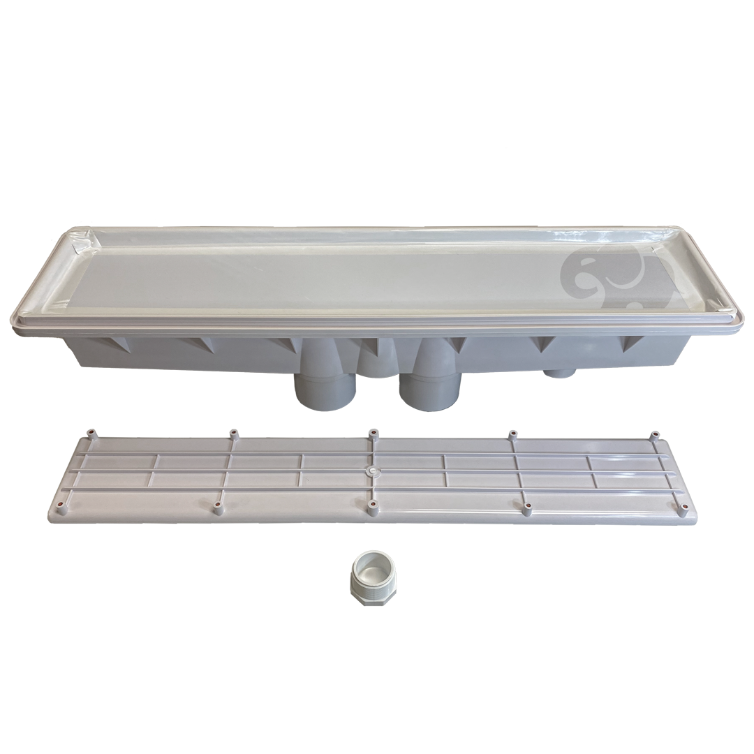 AVSC Dual Pebble Top Channel Drain White - Pentair In-Floor(A&A) | 289101