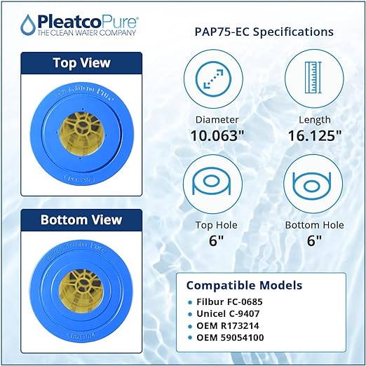 Pleatco Clean & Clear 75 Pool Filter Cartridge Replacement