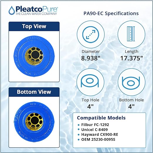 Pleatco PA90-EC Pool Filter Cartridge Replacement