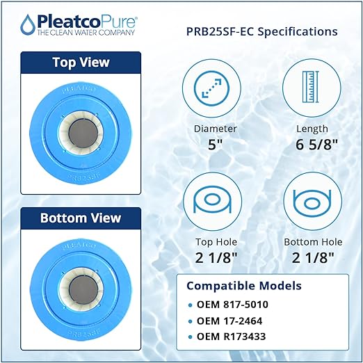 Pleatco Filtration PRB25SF-EC Spa Filter Cartridge Replacement