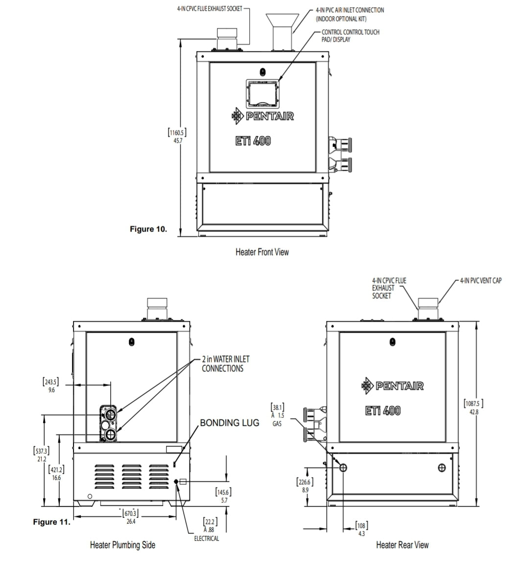 Pentair ETi 400 High-Efficiency Pool and Spa Heater || 461113