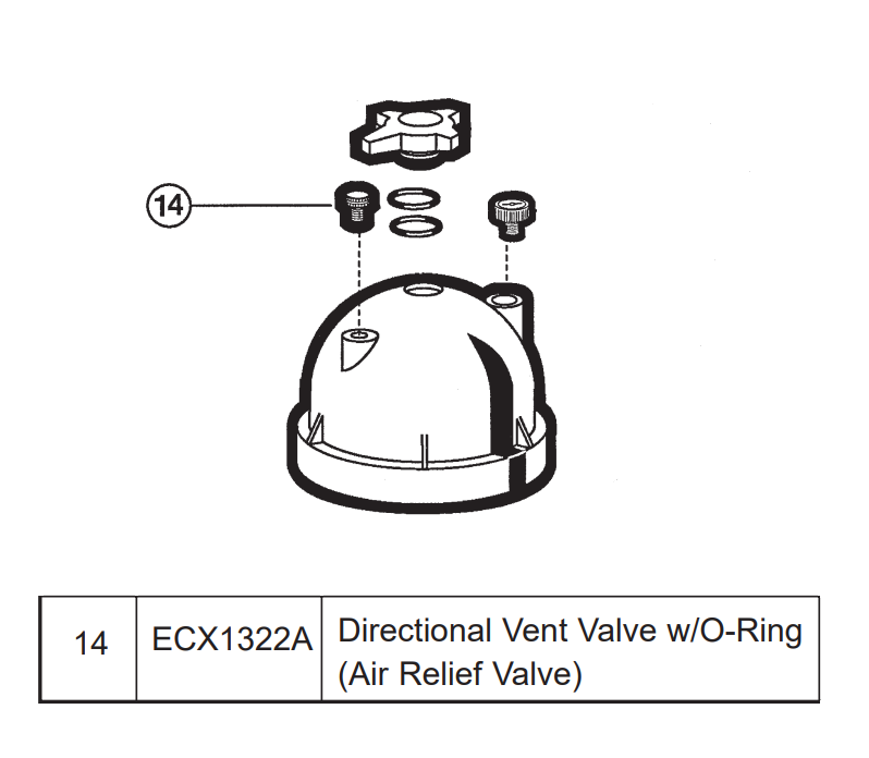 Hayward Directional Vent Air Relief Valve with O-Ring | ECX1322A