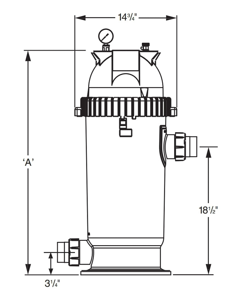 Jandy 200 Sq. Ft Small CS Cartridge Filter | CS200