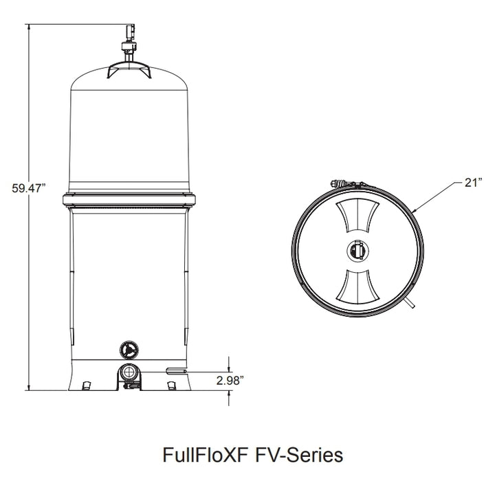 Pentair FullFloXF FV60 Fiberglass D.E. Filter | 188624