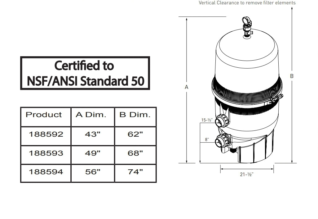 Pentair Quad D.E. Cartridge Style Filters 100 | 188594