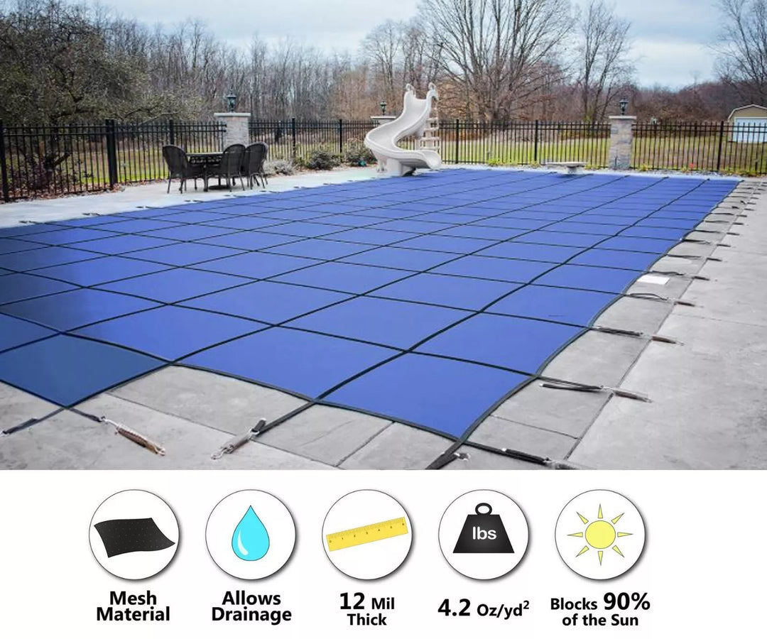 GLI Pool Products 20X40 Rectangle 22X46 W/Center Step 4X8 Blue | 20-2040RE-CES48-SAP-BLU