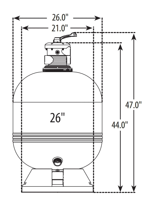 Waterway 26" Carefree Sand Filter with Modular Base | FS02629