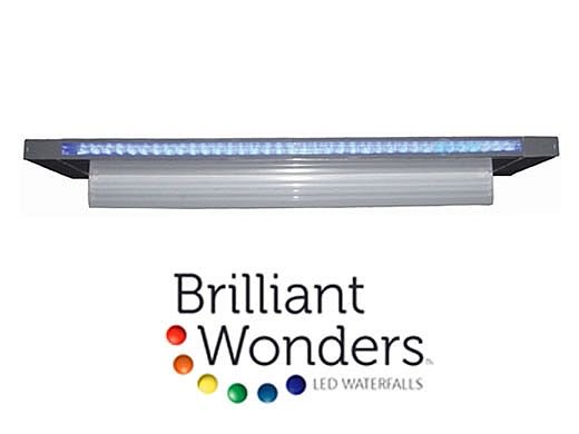 Brilliant Wonders 24" LED Waterfall Back Port - 6" Lip - 100 Ft. Cord - White | 25677-230-000