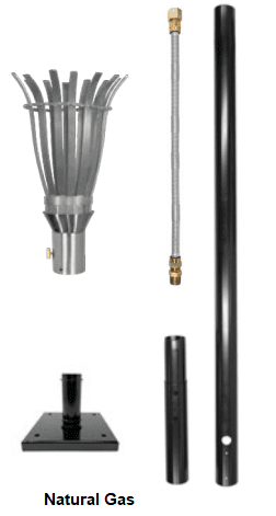 Outdoor Plus Flower Natural Gas Top Torch & Post Complete Kit