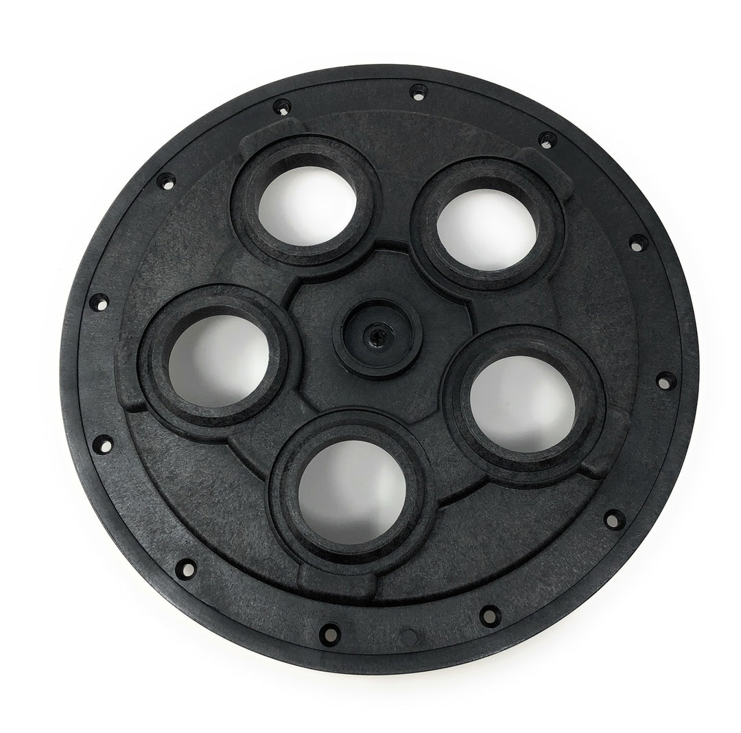 Caretaker 99 5-Port Pool Cleaning Valve Center Plate (Black) - Bottom View