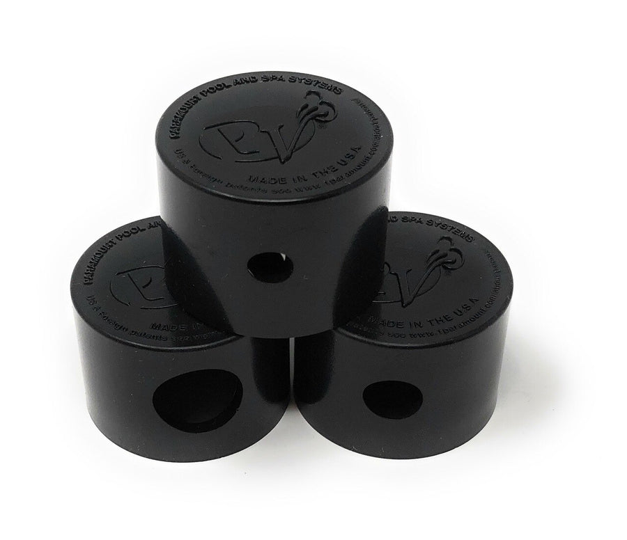 Paramount PV3 Twist Lock Step Nozzle Caps 3 Piece (Black) - ePoolSupply